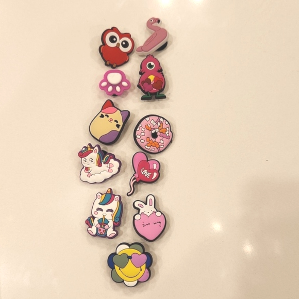 croc charms, unicorn charms, cat charms